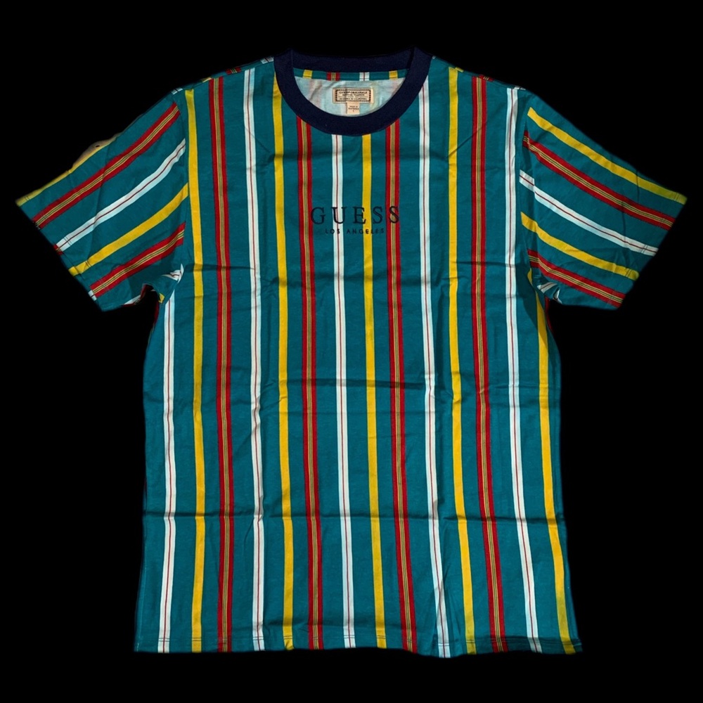 GUESS Navy and Teal Logo Crewneck Tee